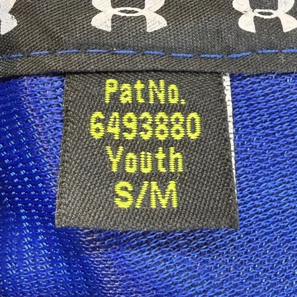 Under Armour Youth S/M Hat Blue Lime Green Striped Stretch Fit Cap‎ Sporty Kid